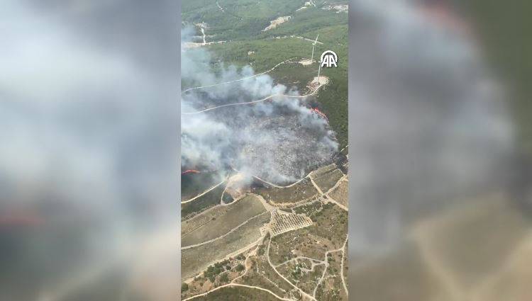 Urla'da orman yangını! Havadan ve karadan yoğun müdahale sürüyor 6